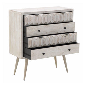 Brown Wooden 4 Drawer Chest (90 cm)