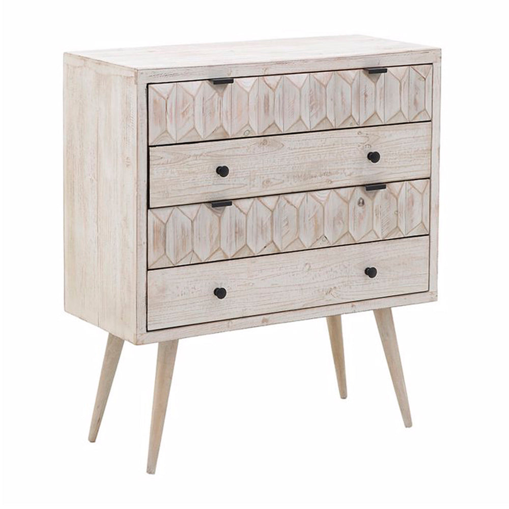 Brown Wooden 4 Drawer Chest (90 cm)