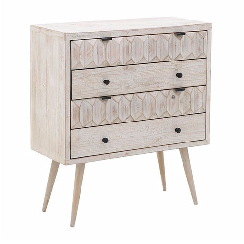 Brown Wooden 4 Drawer Chest (90 cm)