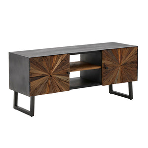 Brown Wooden TV Stand With Cabinets (130 cm)