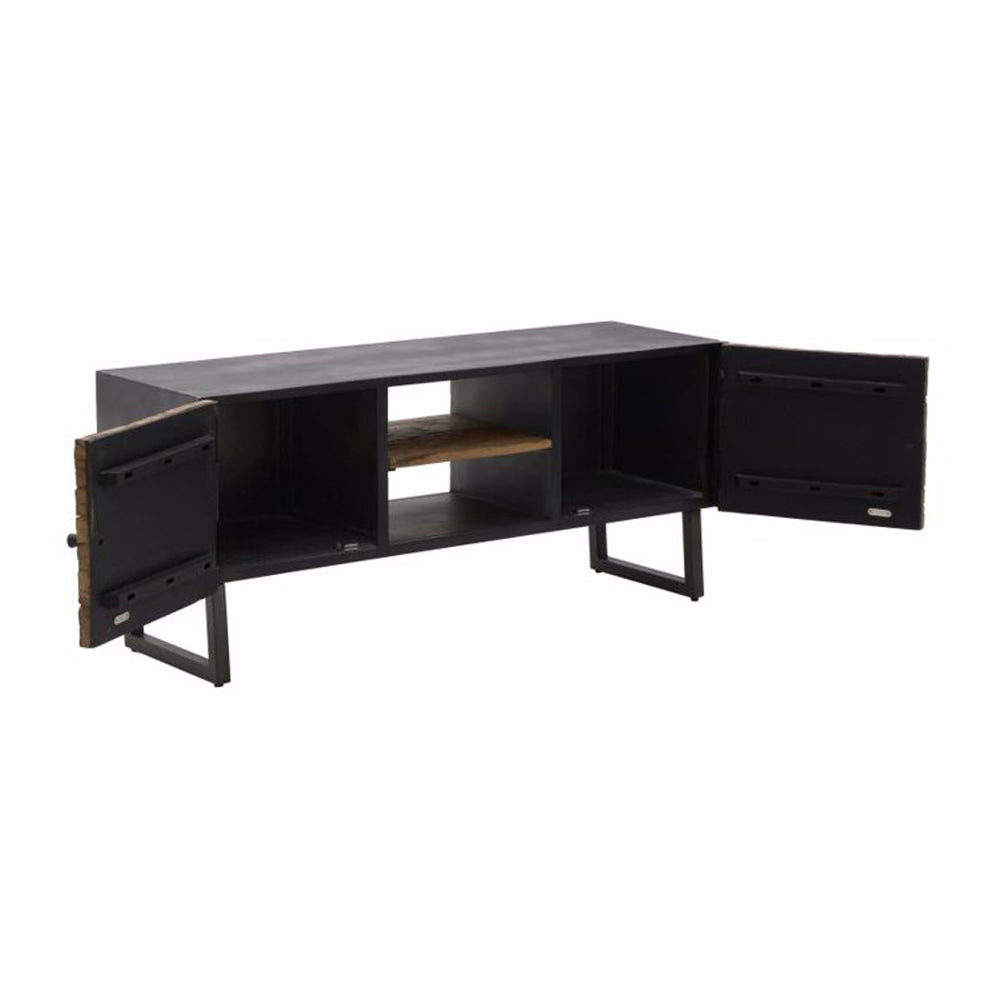 Brown Wooden TV Stand With Cabinets (130 cm)