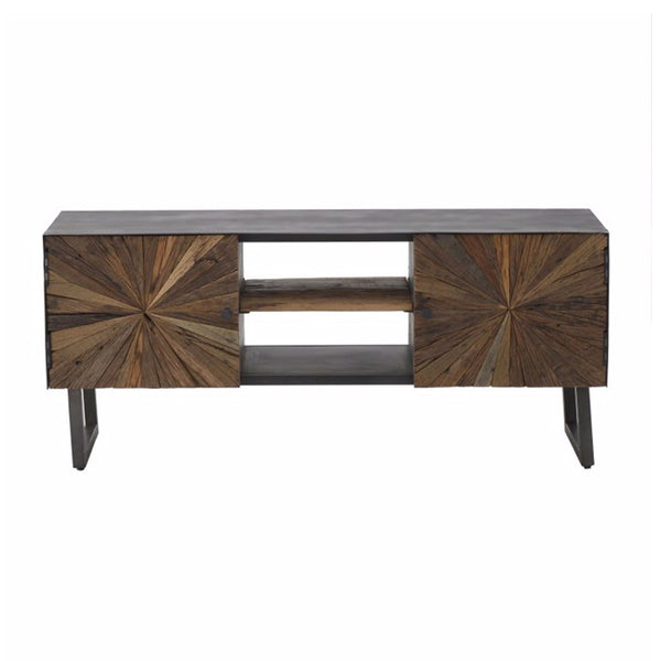 Brown Wooden TV Stand With Cabinets (130 cm)