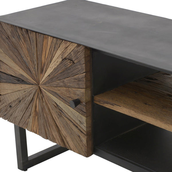 Brown Wooden TV Stand With Cabinets (130 cm)