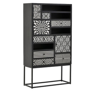 Wooden cabinet black white