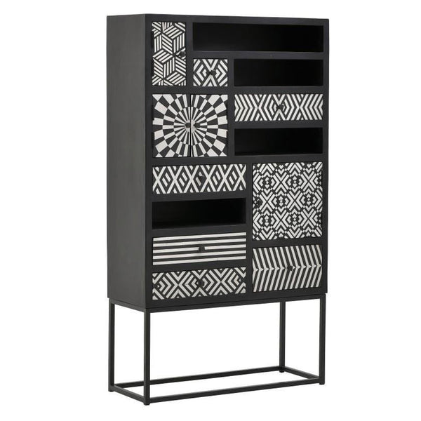 Wooden cabinet black white