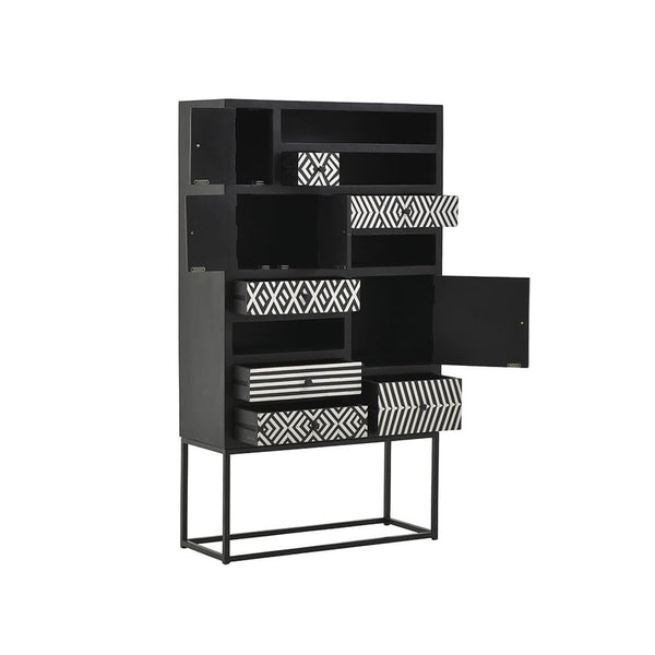 Wooden cabinet black white