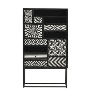 Wooden cabinet black white