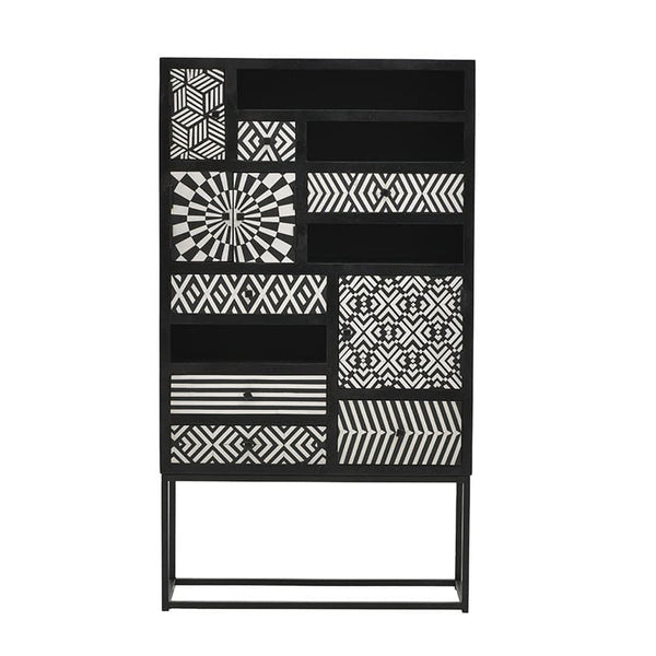 Wooden cabinet black white