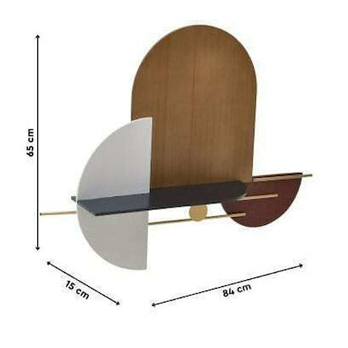 Metal Wooden Wall Shelf (84 cm)