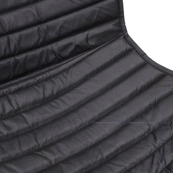 Black Leather Metallic Chair (92 cm)
