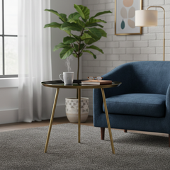 Black Gold Metallic Table (59 cm)