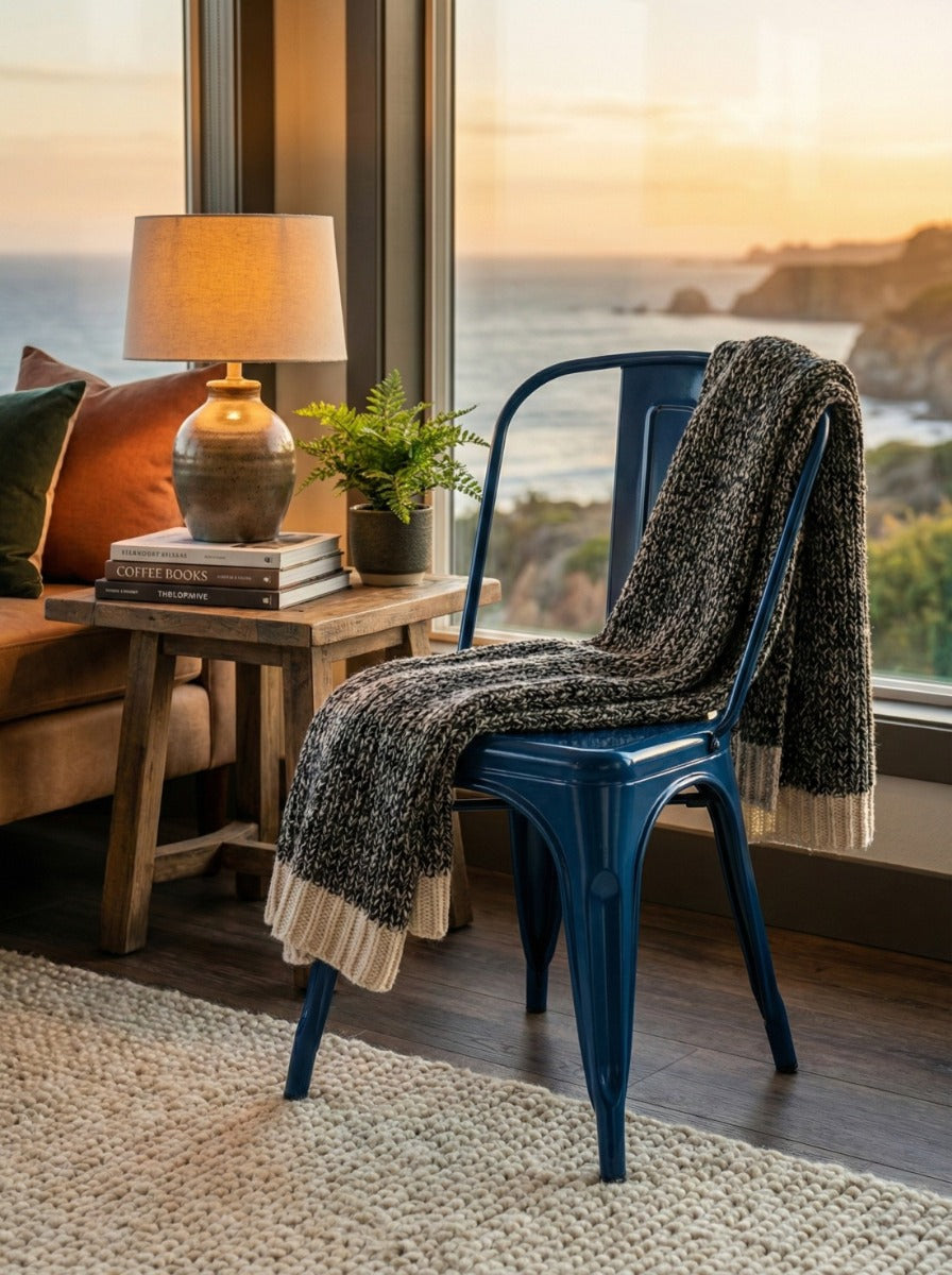 Utopia Navy Blue Metal Chair