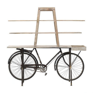 Natural Antique Black Bicycle Bookcase Shelf (190 cm)