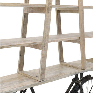 Natural Antique Black Bicycle Bookcase Shelf (190 cm)