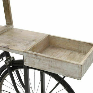Natural Antique Black Bicycle Bookcase Shelf (190 cm)