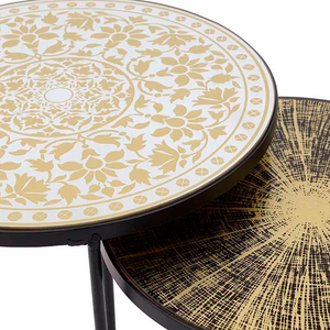 Set of 2 Black Glass Nesting Tables (50 cm)