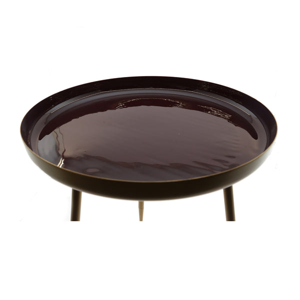 Burgundy Red Metallic Table (55 cm)