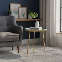 Turquoise Metallic Enamel Table (55 cm)