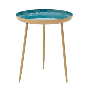Turquoise Metallic Enamel Table (55 cm)