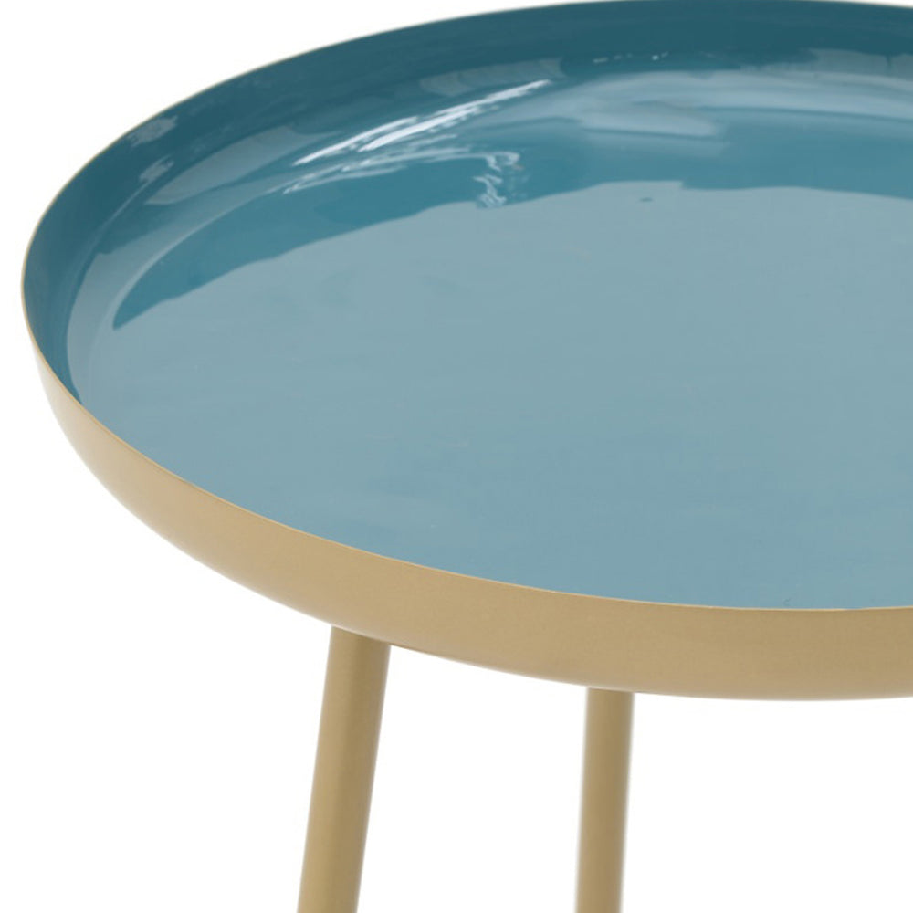 Turquoise Metallic Enamel Table (55 cm)