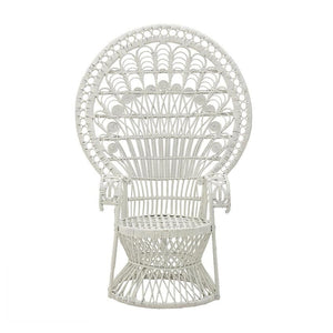 White Rattan Peacock Armchair