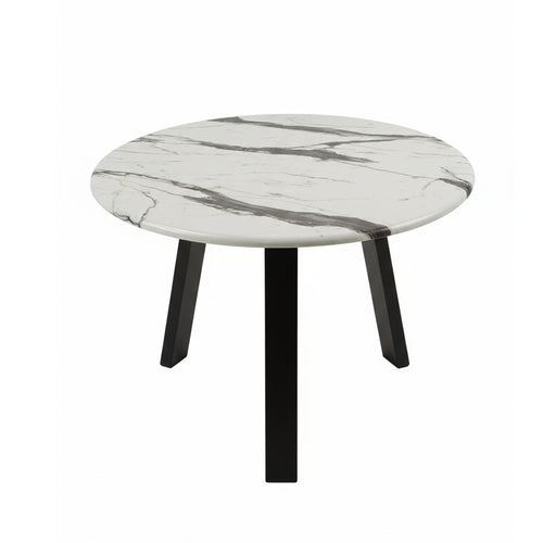 Black And White Marble Look Wood Table (60 cm)