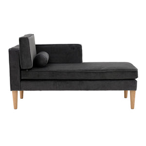 Dark Grey Fabric Chaise Lounge (133 cm)