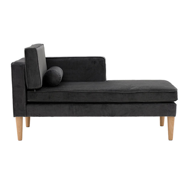 Dark Grey Fabric Chaise Lounge (133 cm)