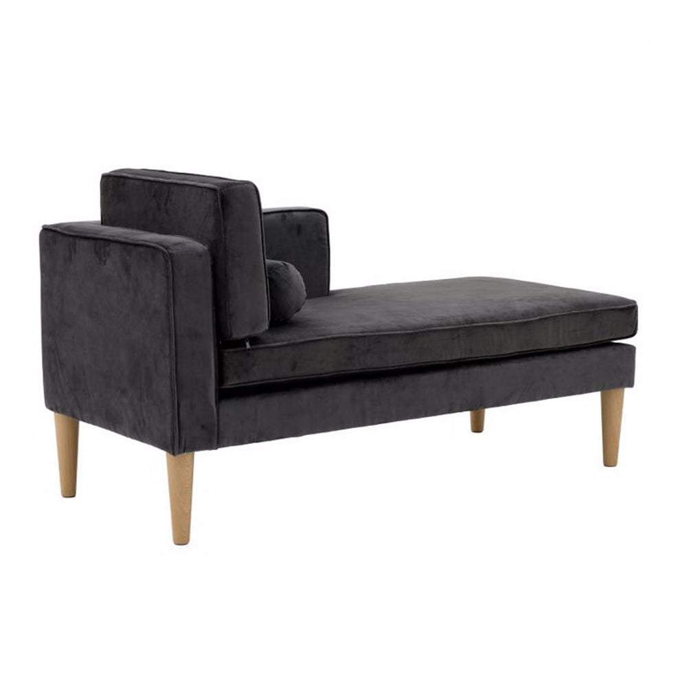 Dark Grey Fabric Chaise Lounge (133 cm)