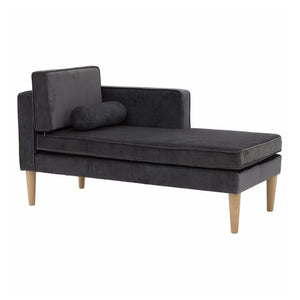 Dark Grey Fabric Chaise Lounge (133 cm)
