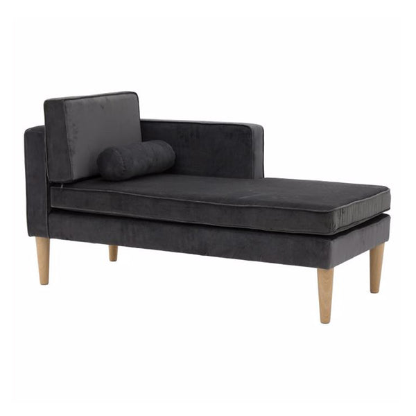 Dark Grey Fabric Chaise Lounge (133 cm)