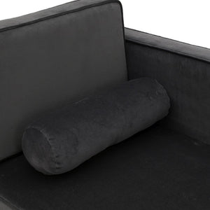 Dark Grey Fabric Chaise Lounge (133 cm)