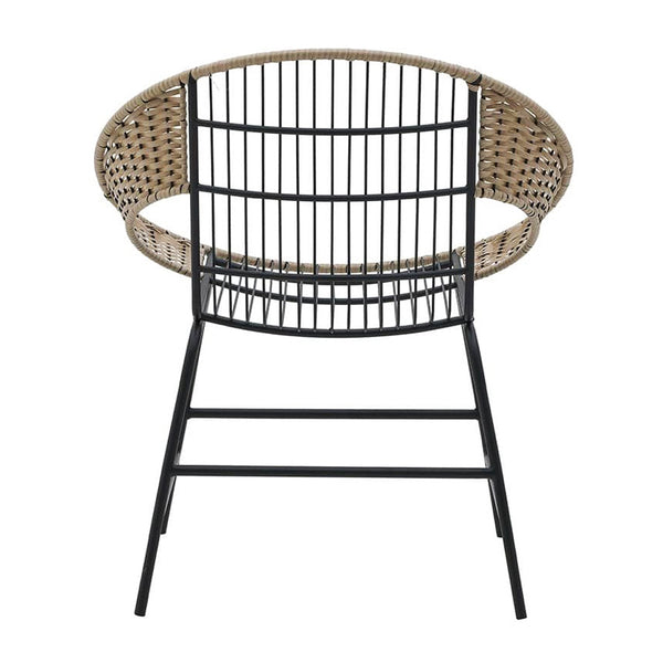 Metal Wicker Chair Black Natural