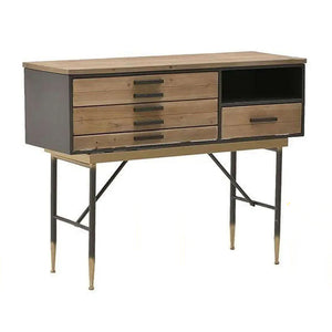 Natural Wood And Metal Cabinet (110 cm)