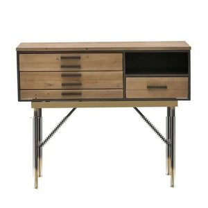 Natural Wood And Metal Cabinet (110 cm)
