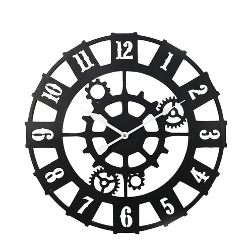 Idanst Inart Black Metal Wall Clock (47 cm)