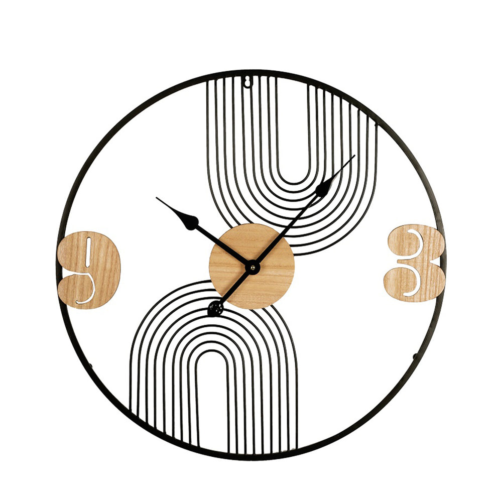 Tanel Inart Black and Natural Wall Clock (60 cm)