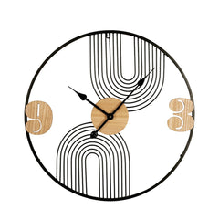 Tanel Inart Black and Natural Wall Clock (60 cm)