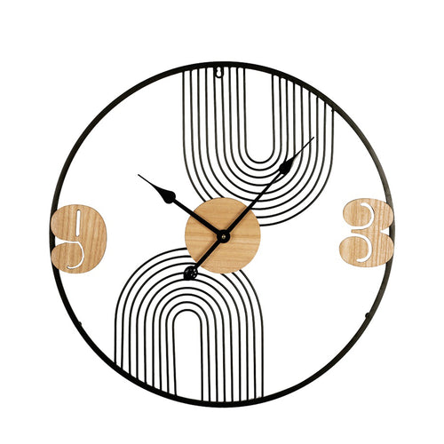 Tanel Inart Black and Natural Wall Clock (60 cm)