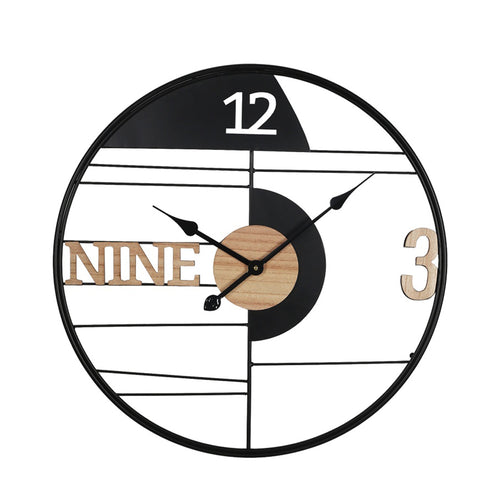 Divoso Black Metal Wall Clock (60 cm)
