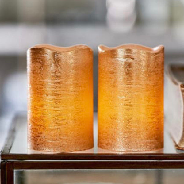 RM LED Bronze Candle 2pcs