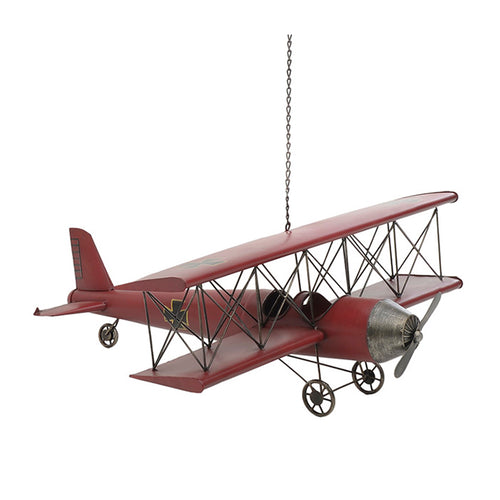 Metallic Red Deco Aeroplane (78 cm)