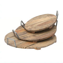 Natural Wooden Metal Tray (45 cm)