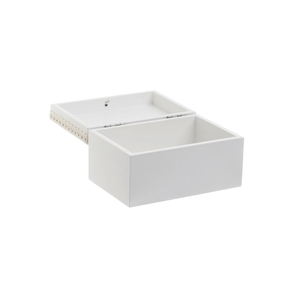 White Beige Wooden Box (14 cm)