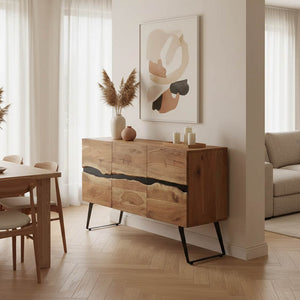 Imena Solid Acacia Wood Sideboard (148 cm)