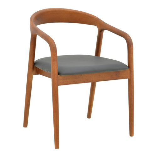 Hogie Walnut & Black PU Dining Armchair (76 cm)