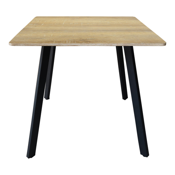 Squaro Sonoma MDF Square Table with Black Metal Legs (80 cm)