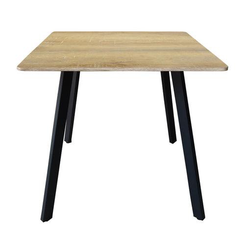 Squaro Sonoma MDF Square Table with Black Metal Legs (80 cm)
