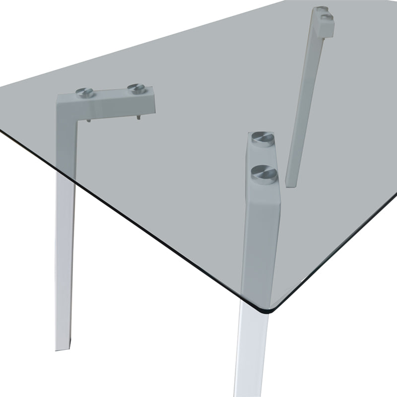 Titta Glass Top Dining Table White (120 cm)