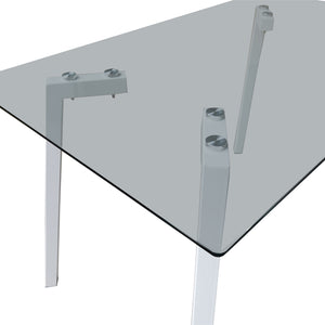 Titta Glass Top Dining Table White (120 cm)
